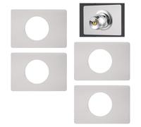 UFURMATE Door Lock Reinforcement Plate, 4Pcs Stainless Steel Door Handle Fixing Repair Kit Self-Adhesive Square Scar Plates for Fixing Door Knob (Silver, 13x9cm)