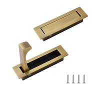 UFURMATE Flush Mount Door Pull, 2PCS 304 Stainless Steel Pocket Door Handle Brushed Flush Mount Hardware Edge Pull for Closet (Bronze)