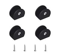 UFURMATE Glass Clamp, 4Pcs Adjustable Half Round Glass Shelf Brackets Aluminum Alloy Glass Clamp Clips Wall Mounted Black Glass Holder Supports Mounting Brace for 6-8mm Thick Glass Shelves