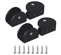 UFURMATE Glass Clamp, 4Pcs Half Round Glass Clamps Black Aluminum Alloy Glass Shelf Brackets Adjustable Rectangle Glass Shelf Clips Wall Mounted, for 10-12mm Thickness