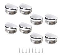 UFURMATE Glass Clamp, 8Pcs Adjustable Half Round Glass Shelf Brackets Polished Chrome Zinc Alloy Glass Shelf Clamp Clips Wall Mounted Glass Shelf Supports Mounting Brace for 5-8mm Thick Glass