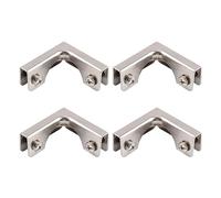 UFURMATE Glass Connector, 4Pcs Cold-Rolled Steel Glass Clamp 2 Way Glass Connectors Rimless Clip Holder for Fixing or DIY Fish Tank, Glass Wind Guard, Glass Display Cabinet, for 3-6mm Thickness