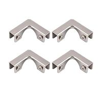 UFURMATE Glass Connector, 4Pcs Cold-Rolled Steel Glass Clamp 2 Way Glass Connectors Rimless Clip Holder for Fixing or DIY Fish Tank, Glass Wind Guard, Glass Display Cabinet, for 6-10mm Thickness