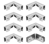 UFURMATE Glass Connector 8Pcs Stainless Steel Glass Clamp 2 Way Glass Connectors Rimless Clip Holder for Fixing or DIY Fish Tank, Glass Wind Guard, Glass Display Cabinet, for 5-8mm Thickness