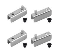 UFURMATE Glass Door Hinge, 4Pcs Frameless Glass Door Pivot Hinges Adjustable Cabinet Pivot Hinge Clip Replacement Kit, Fit 3-6mm Free-Swinging Glass (Chrome Color)