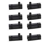 UFURMATE Glass Door Hinge, 8Pcs Black Frameless Glass Door Pivot Hinges Clamp Adjustable Cabinet Pivot Hinge Clip Replacement Kit, Fit for 4-6mm Free-Swinging Glass Door