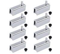UFURMATE Glass Door Hinge, 8Pcs Frameless Glass Door Pivot Hinges Adjustable Cabinet Pivot Hinge Clip Replacement Kit, Fit 3-6mm Free-Swinging Glass (Chrome Color)