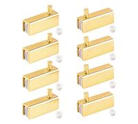 UFURMATE Glass Door Hinge, 8Pcs Frameless Glass Door Pivot Hinges Clamp Adjustable Cabinet Pivot Hinge Clip Replacement Kit, Fit for 3-6mm Free-Swinging Glass Door (Gold)