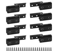 UFURMATE Glass Door Hinge 8Pcs Side Mounted Frameless Glass Door Pivot Hinges Clamp Adjustable Cabinet Pivot Hinge Clip Replacement Kit for 5-8mm Free-Swinging Glass Door (Black)