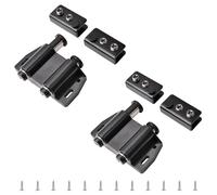 UFURMATE Glass Door Magnetic Catch Latch Closures, 2 Set Push Open Double Glass Door Magnetic Touch Latchs with Adjustable Cabinet Clamp, Fit for 3-7mm Free-Swinging Frameless Glass Door (Black)