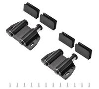 UFURMATE Glass Door Magnetic Catch Latch Closures, 2 Set Push Open Double Glass Door Magnetic Touch Latchs with Adjustable Cabinet Clamp, Fit for 3-6mm Free-Swinging Glass Door (Black)