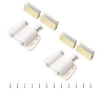 UFURMATE Glass Door Magnetic Catch Latch Closures, 2 Set Push Open Double Glass Door Magnetic Touch Latchs with Adjustable Cabinet Clamp, Fit for 3-6mm Free-Swinging Glass Door (Gold & White)