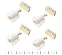 UFURMATE Glass Door Magnetic Catch Latch Closures, 4 Set Push Open Single Glass Door Magnetic Touch Latchs with Adjustable Cabinet Clamp, Fit for 3-6mm Free-Swinging Glass Door (Gold & White)