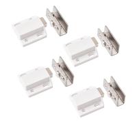 UFURMATE Glass Door Magnetic Catch Latch Closures, 4Set Push Open Adjustable Frameless Single Glass Door Magnetic Touch Latchs with Cabinet Clamp, Fit for 5-8mm Free-Swinging Glass Door (White)