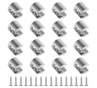 UFURMATE Glass Shelf Bracket, 16Pcs Wall Mounted Adjustable Glass Shelf Clamp Clips Polished Chrome Zinc Alloy Glass Clamp Brackets Supports Mounting Brace for 6-10mm Thick Glass