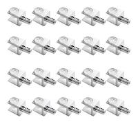 UFURMATE Glass Shelf Bracket, 20Pcs Adjustable Frameless Glass Shelf Bracket Pegs Supports Zinc Alloy Trapezoid Glass Clamp Clips with Pin for 3-8MM Thickness Glass, Polished Chrome