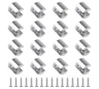 UFURMATE Glass Shelf Bracket, 32Pcs Wall Mounted Adjustable Glass Shelf Clamp Clips Polished Chrome Zinc Alloy Glass Clamp Brackets Supports Mounting Brace for 6-10mm Thick Glass