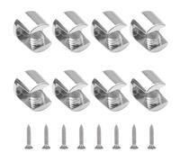 UFURMATE Glass Shelf Bracket, 8Pcs Wall Mounted Adjustable Glass Shelf Clamp Clips Polished Chrome Zinc Alloy Glass Clamp Brackets Supports Cylindrical Mounting Brace for 8-12mm Thick Glass