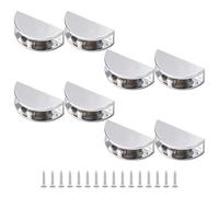 UFURMATE Glass Shelf Clamp, 8Pcs Adjustable Frameless Glass Shelf Bracket Holders Zinc Alloy Half Round Glass Clamp Clips Polished Chrome Wall Mounted for 5-8mm Thick Glass