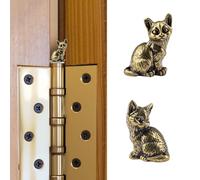 UFURMATE Hinge Head Home Decoration 2Pcs Magnetic Brass Kitten Hinge Decorative Topper Creative Brass Kitten Hinges Head Magnets Ornaments(Cat)