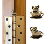 UFURMATE Hinge Head Home Decoration 2Pcs Magnetic Teacup Cats and Dogs Hinge Decorative Topper Creative Teacup Cat & Dog Hinges Head Magnets Ornaments
