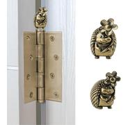 UFURMATE Hinge Head Home Decoration 2Pcs Magnetic Vintage Animal Decorative Brass Hedgehog Topper for Hinges with Magnets & Adhesives Desktop Ornaments (Bronze)