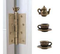 UFURMATE Hinge Head Home Decoration 3Pcs Magnetic Vintage Mini Teacup Hinge Decorative Topper Creative Bronzed Tea Cup Hinges Head Magnets Ornaments
