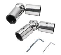 UFURMATE Hinged Elbow Connector, 2Pcs Stainless Steel Curtain Rod Elbow Connectors Curtain Pole Joint Connector Curtain Rod Corner Connector from 90 Degrees to 180 Degrees for 3/4 Inch Rod