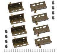UFURMATE Iron Pivot Hinge, 4 Pairs Concealed Shaft Cabinet Door Pivot Hinges Cabinet Wood Door Hinges with Pin Door Hinges with Bushing for Free-Swinging Wood Door (Bronze)