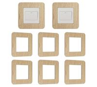 UFURMATE Light Switch Surround Cover,8Pcs Wood Grain Single Socket Switch Surround Protector Sticker for Home Office Wall Switch Decoration (Light Yellow)
