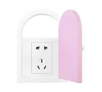 UFURMATE Light Switch Surround Cover Plastic Single Socket Surround Protector Wall Sticker Decorative Door-Style Electrical Covers for for Home Office (Pink)