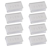 UFURMATE Magnetic Catch Clamp, 8Pcs Adjustable Frameless Magnetic Strike Plates Rectangular Metal Glass Door Clips, Glass Cabinet Latch Replacement Parts(Chrome ）