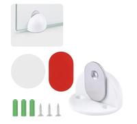 UFURMATE Magnetic Glass Doors Stopper, 1 Pack No Drill Floor Mounted Door Catch Silicone Floor Stopper for Bathroom Shower Door (White)