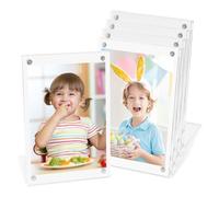 UFURMATE Mini Acrylic Magnetic Picture Frame, 5Pcs Clear Polaroid Photo Frame 2x3 Acrylic Frame for Instax Photo Postcard Display