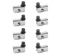 UFURMATE Mini Glass Door Hinge, 8Pcs Nickel-Plated Frameless Glass Door Pivot Hinges Clamp Adjustable Cabinet Pivot Hinge Clip Replacement Kit, Fit for 3-5mm Free-Swinging Acrylic/Glass Door