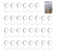 UFURMATE Multi-Purpose Hooks, 30Pcs Plastic S Hooks for Hanging Anti-Drop Towel Clothes Hanging Hooks Kitchen Utensil Storage Hangers for Bathroom, Kitchen, Closet (White)