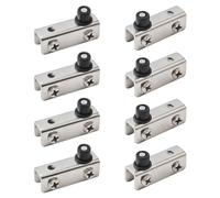 UFURMATE Nickel-Plated Frameless Glass Door Pivot Hinges - 8Pcs Adjustable Cabinet Pivot Hinge Clips, Fit for 4-6mm Free-Swinging Glass Door