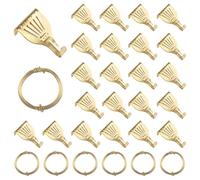 UFURMATE Picture Hanging Kit 26Pcs Picture Rail Hooks with 6 Roll 3M Picture Wires Brass Plated Rail Hanging Hooks Picture Display Hanging System Accessories for Wall Picture, Exhibition