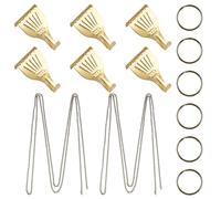 UFURMATE Picture Hanging Kit, 6Pcs Brass Plated Hooks & 2Pcs 3M Iron Chains Picture Display System Accessories for Wall Pictures, Exhibition(Bronze)