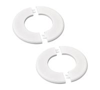 UFURMATE Pipe Wall Covers, 2Pcs 2 Inch Plastic Round Escutcheon Plates Self-Adhesive Pipe Plate Covers Decorative Shower Pipe Covers, Inner Diameter 64.6mm(White)