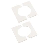 UFURMATE Pipe Wall Covers, 2Pcs 50mm Diameter ABS Plastics Square Escutcheon Plates Self-Adhesive Pipe Plate Covers Decorative Shower Pipe Covers for Pipe Tube Decoration (Pearly White)