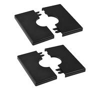 UFURMATE Pipe Wall Covers, 2Pcs ABS Plastics Square Escutcheon Plates Self-Adhesive Pipe Plate Covers Decorative Shower Pipe Covers for 27mm Diameter Pipe Tube Decoration (Black)