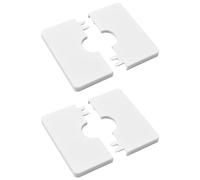 UFURMATE Pipe Wall Covers, 2Pcs ABS Plastics Square Escutcheon Plates Self-Adhesive Pipe Plate Covers Decorative Shower Pipe Covers for 22mm Diameter Pipe Tube Decoration (White)