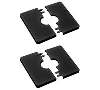 UFURMATE Pipe Wall Covers, 2Pcs ABS Plastics Square Escutcheon Plates Self-Adhesive Pipe Plate Covers Decorative Shower Pipe Covers for 22mm Diameter Pipe Tube Decoration (Black)