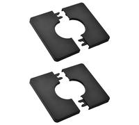 UFURMATE Pipe Wall Covers, 2Pcs ABS Plastics Square Escutcheon Plates Self-Adhesive Plate Covers Decorative Shower Cover for 33mm Diameter Pipe Tube Decoration (Black)