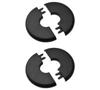UFURMATE Pipe Wall Covers, 2Pcs Plastic Round Escutcheon Plates Self-Adhesive Pipe Plate Covers Decorative Shower Pipe Covers, Inner Diameter 23.5mm/0.93inch (Black)