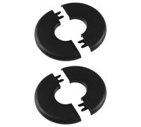 UFURMATE Pipe Wall Covers, 2Pcs Plastic Round Escutcheon Plates Self-Adhesive Pipe Plate Covers Decorative Shower Pipe Covers, Inner Diameter 33mm/1.3inch (Black)