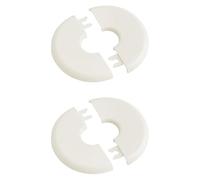 UFURMATE Pipe Wall Covers, 2Pcs Plastic Round Escutcheon Plates Self-Adhesive Pipe Plate Covers Decorative Shower Pipe Covers, Inner Diameter 22mm/0.87inch (Creamy White)