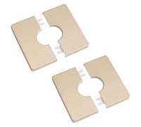 UFURMATE Pipe Wall Covers, 2Pcs Plastic Square Escutcheon Plates Self-Adhesive Pipe Plate Covers Decorative Shower Pipe Covers, Inner Diameter 28mm/1.1inch (Golden)