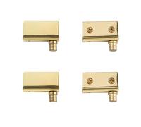UFURMATE Pivot Hinge, 4Pcs Frameless Glass Door Gold Pivot Hinges Glass Cabinet Door Clips with Pin Adjustable Clamp Hinge Replacement Kit for 3-8mm Free-Swinging Glass Door